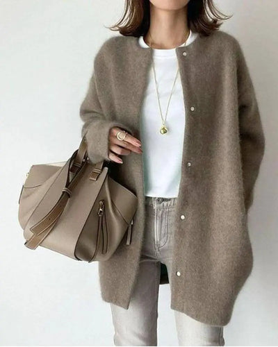 Cardigan Chic de Lana e Mohair para outono e inverno - mulher