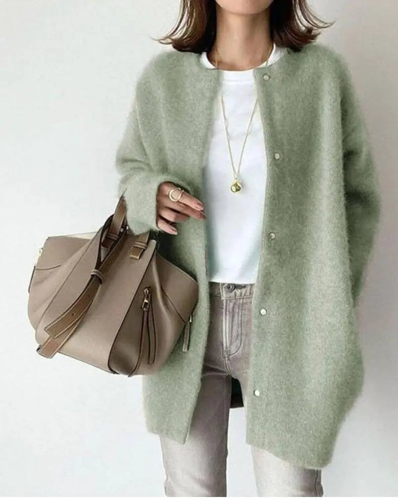 Cardigan Chic de Lana e Mohair para outono e inverno - mulher