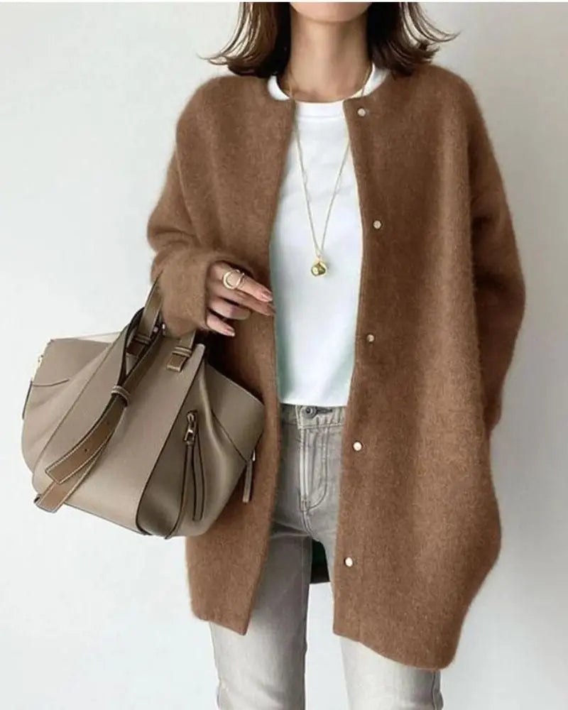 Cardigan Chic de Lana e Mohair para outono e inverno - mulher