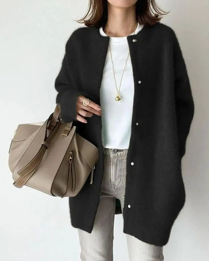 Cardigan Chic de Lana e Mohair para outono e inverno - mulher