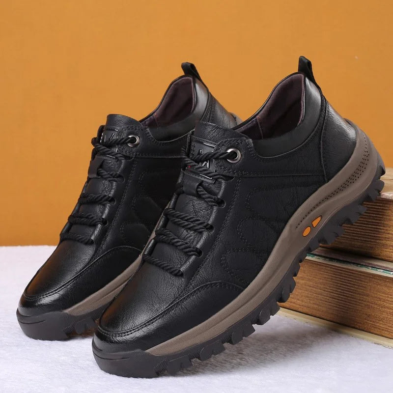 Chaussures orthopédiques confortables en cuir pour homme