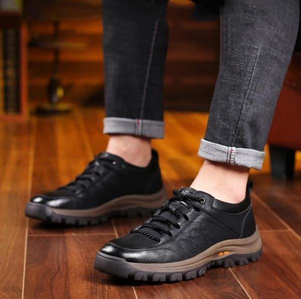 Sapatos ortopédicos de couro masculino