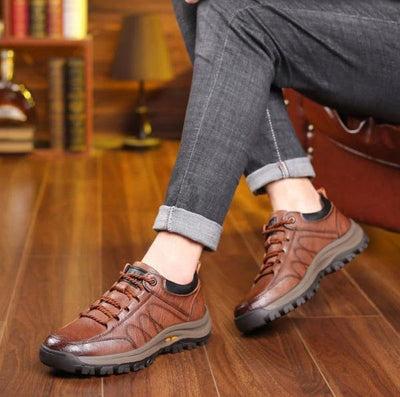 Sapatos ortopédicos de couro masculino
