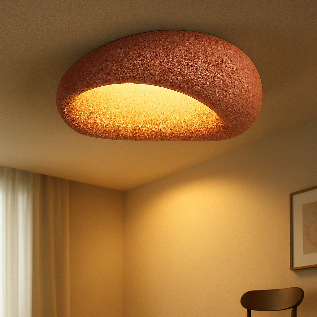 Plafonnier rustique style Wabi Sabi lampe LED