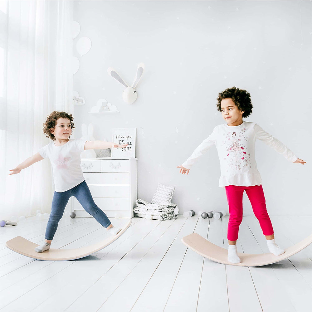 Tabela de equilíbrio, mesa de equilíbrio de madeira natural para crianças - Open Montessori Toy para o jogo criativo