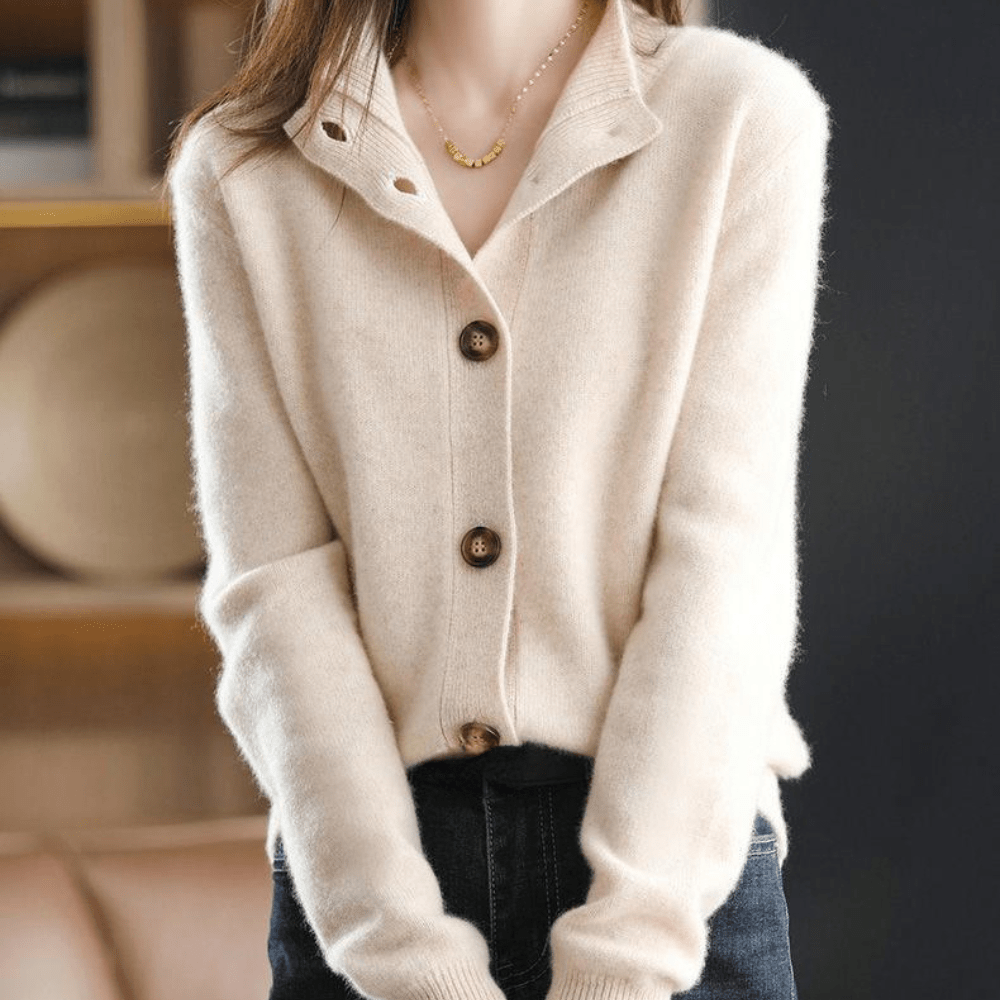 Cardigã de caxemira Darla para mulher - Suéter macio e elegante com um ajuste confortável