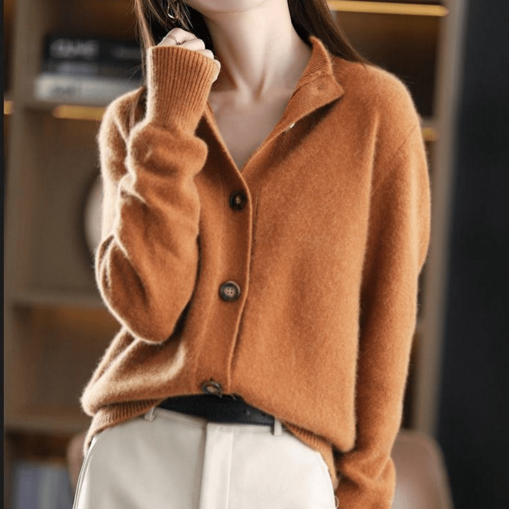 Cardigã de caxemira Darla para mulher - Suéter macio e elegante com um ajuste confortável