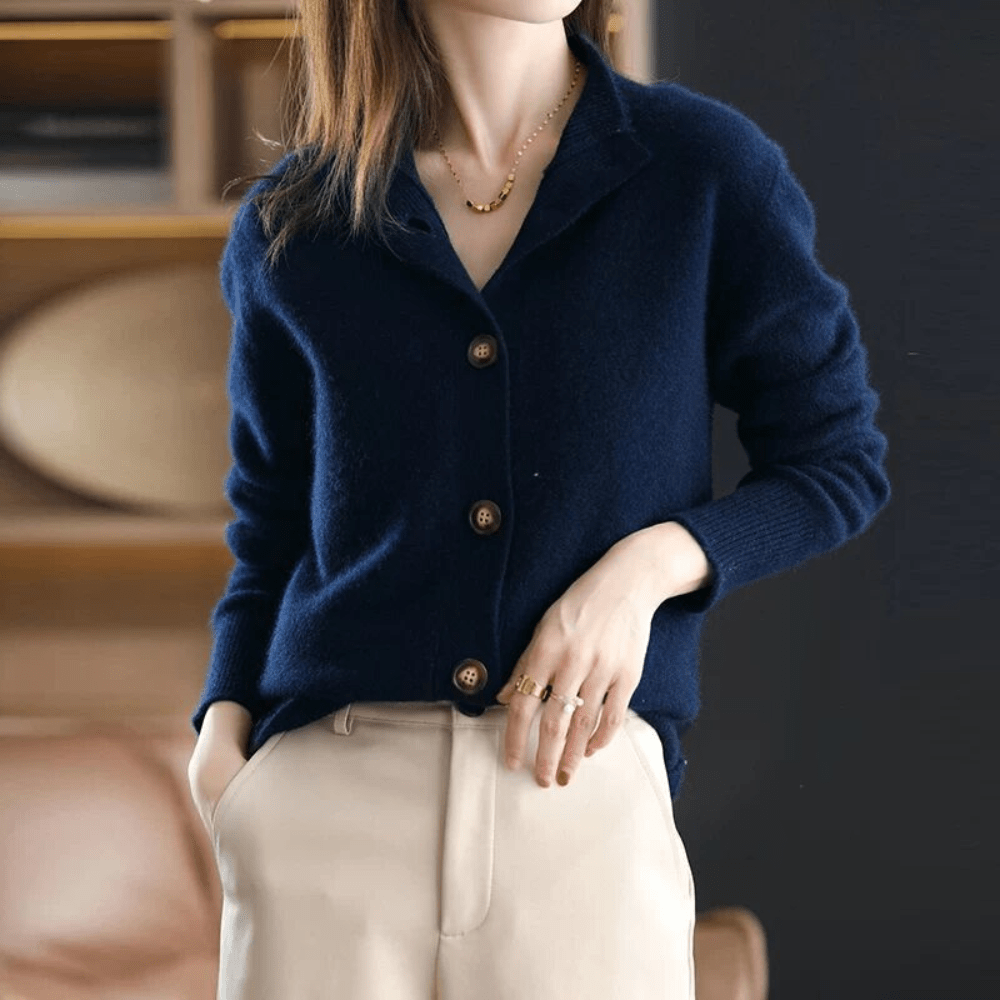 Cardigã de caxemira Darla para mulher - Suéter macio e elegante com um ajuste confortável