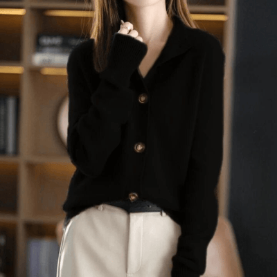 Cardigã de caxemira Darla para mulher - Suéter macio e elegante com um ajuste confortável