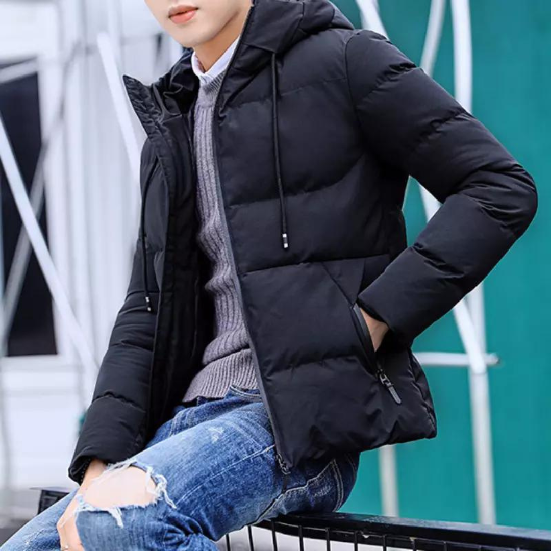 Jaqueta polar com capuz masculino