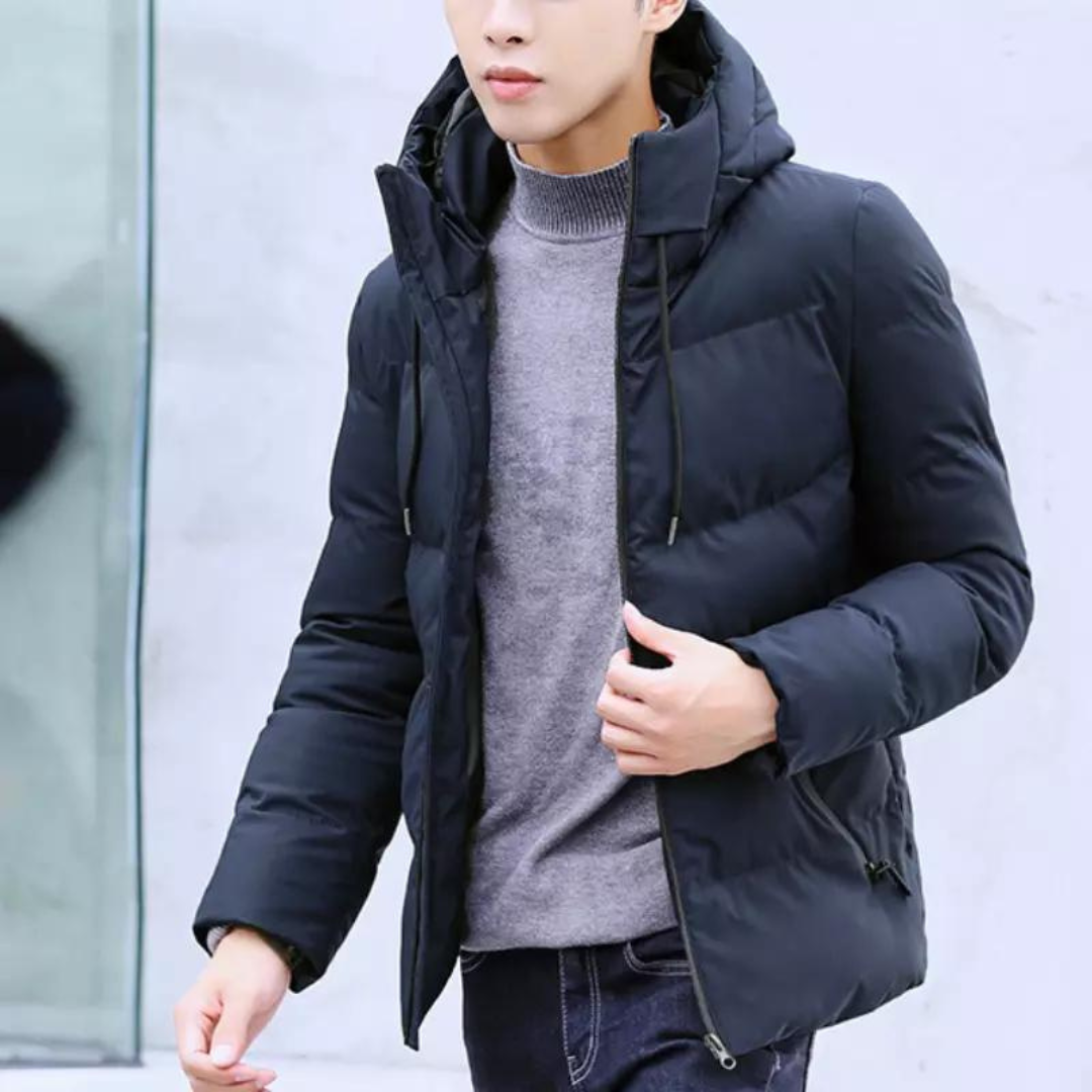 Jaqueta polar com capuz masculino