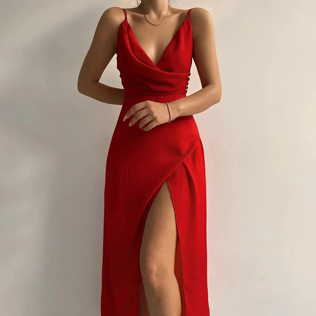Vestido elegante con abertura para mujer - elegante vestido de noche para momentos especiales