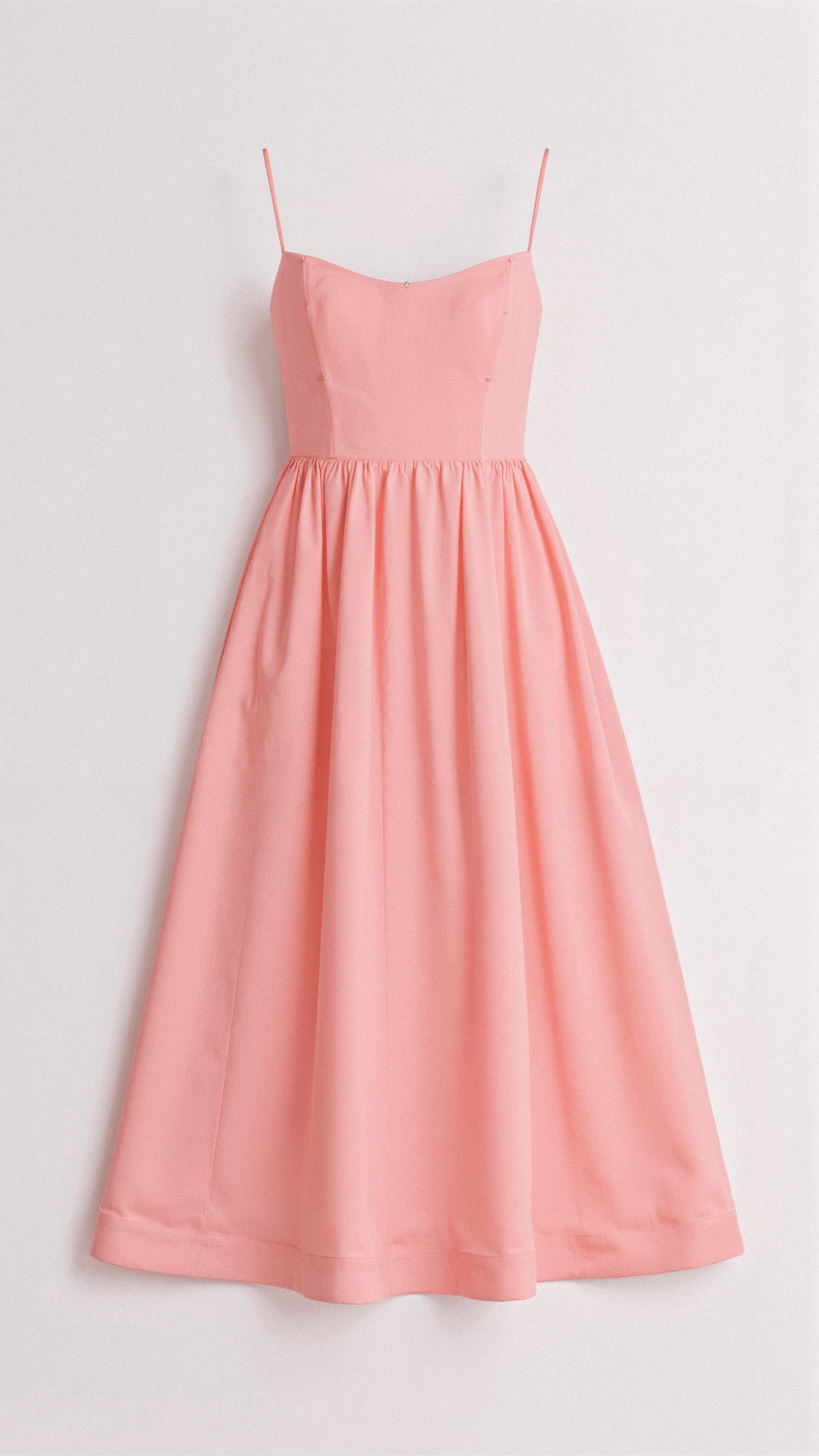 Damen Midikleid - A-Linie Silhouette - Spaghetti-Träger - Elegantes fließendes Design