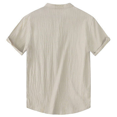 Camisa de linho respirável de manga curto