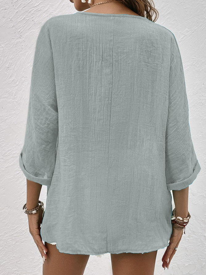 Sarah | Camisa de linho de aço com botões