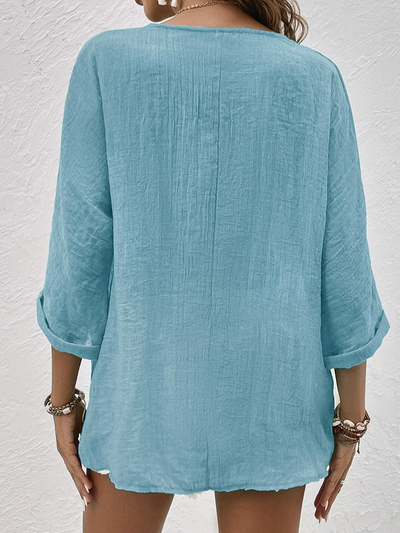 Sarah | Camisa de linho de aço com botões