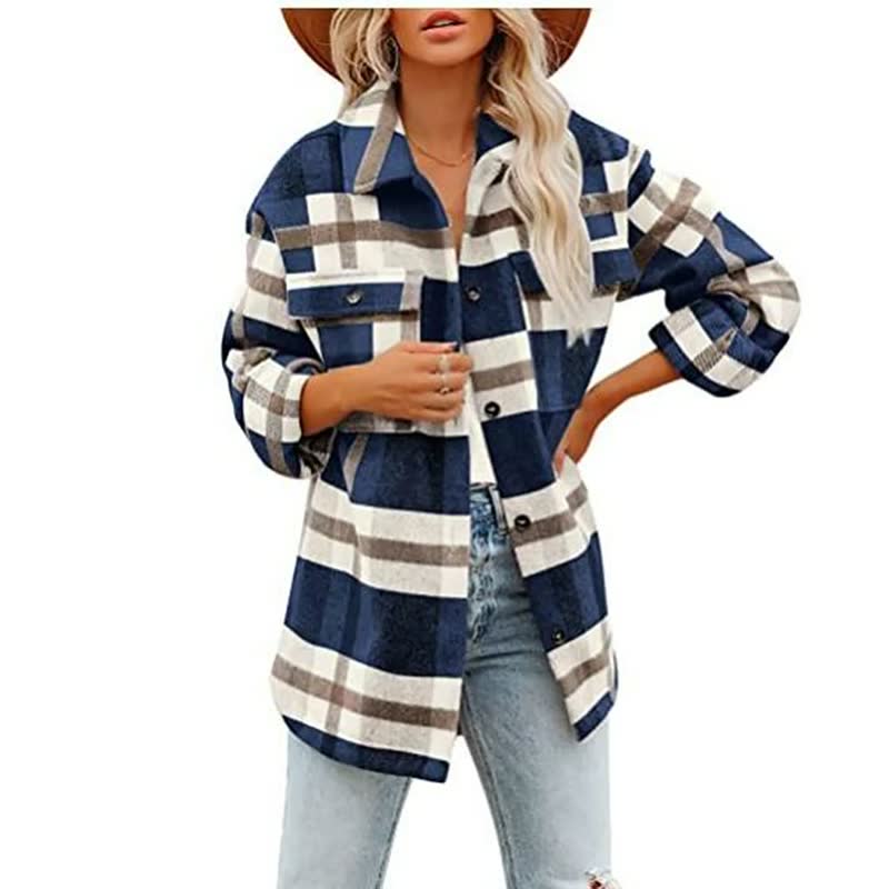 Blusa da mistura de algodão elegante para a primavera - mulher