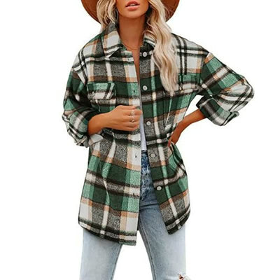 Blusa da mistura de algodão elegante para a primavera - mulher