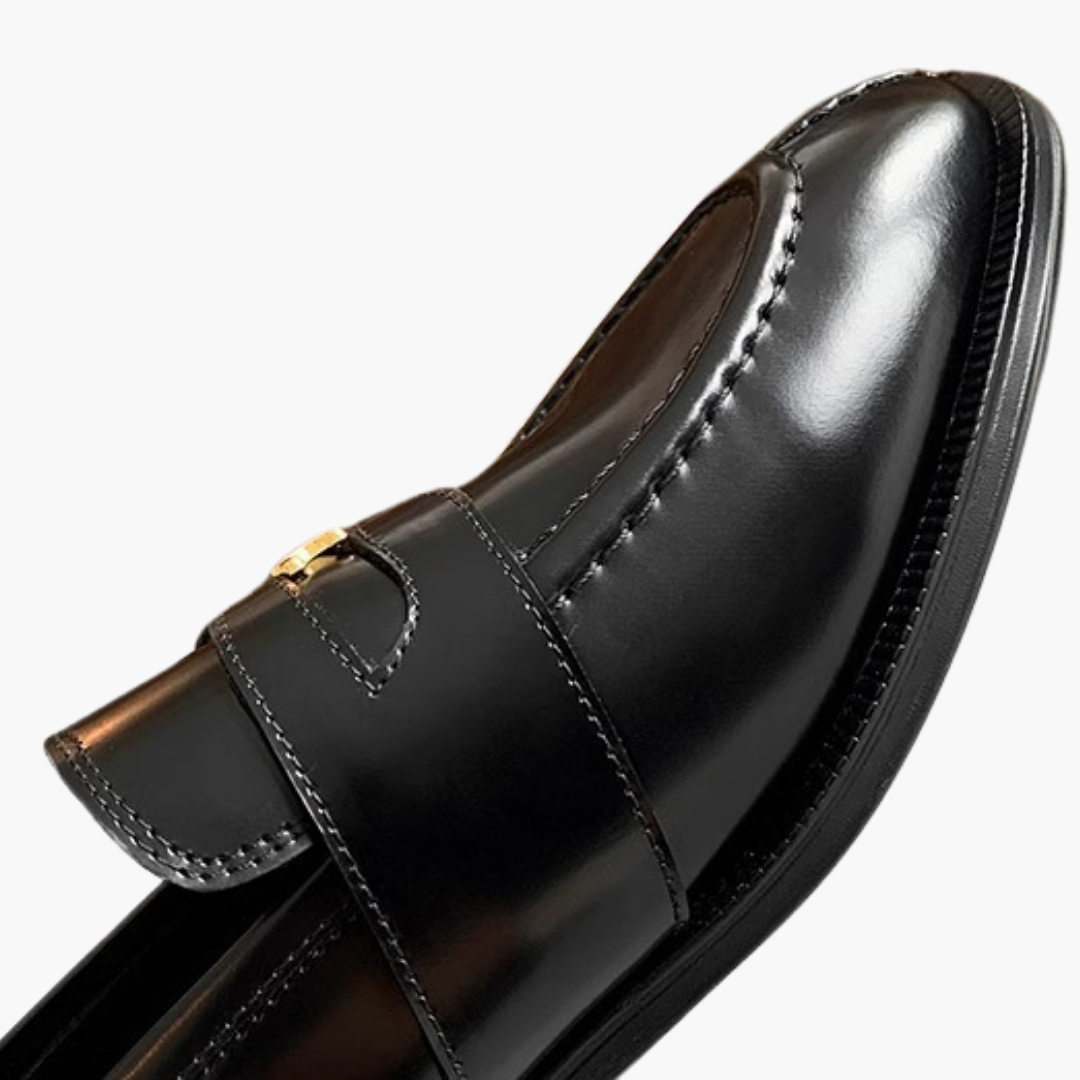 Mocasino ortopedico in pelle da donna - Nero