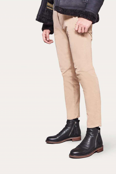 Botas de couro masculinas com sola não -deslizante e design elegante
