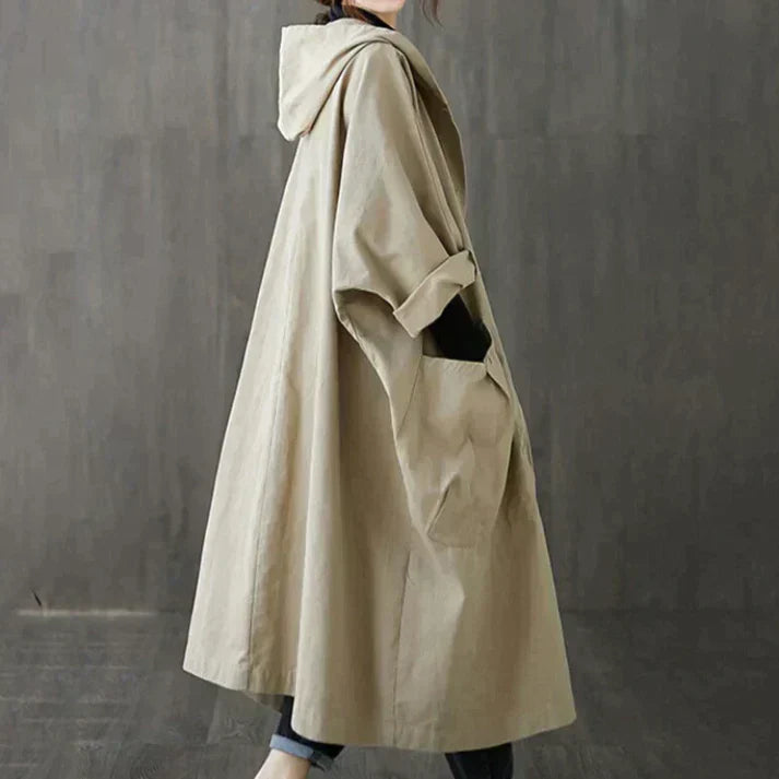 Gabardina clássica oversize para mulher com cinto