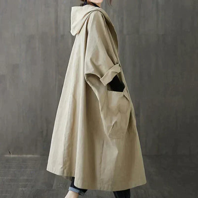 Gabardina clássica oversize para mulher com cinto