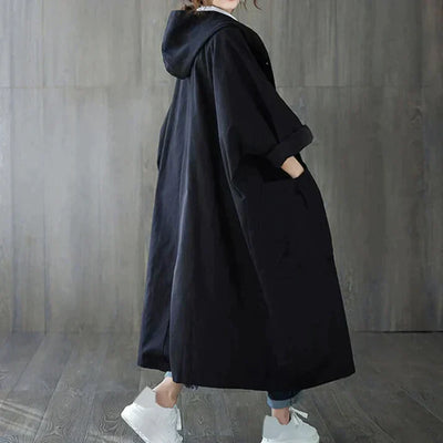 Gabardina clássica oversize para mulher com cinto