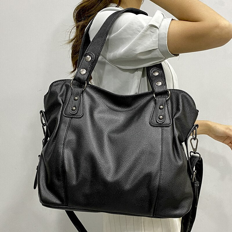 Lunelle - bolsa de couro macia grande