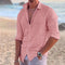 Camisa de linho com suspensão longa masculina - primavera, verão
