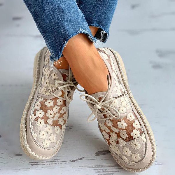 Ortopédico Zapato elegante y vaporoso con motivo floral - Arabella