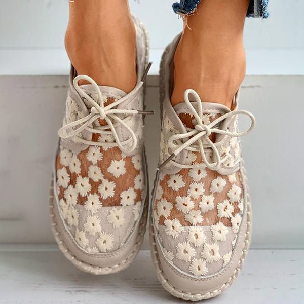 Ortopédico Zapato elegante y vaporoso con motivo floral - Arabella