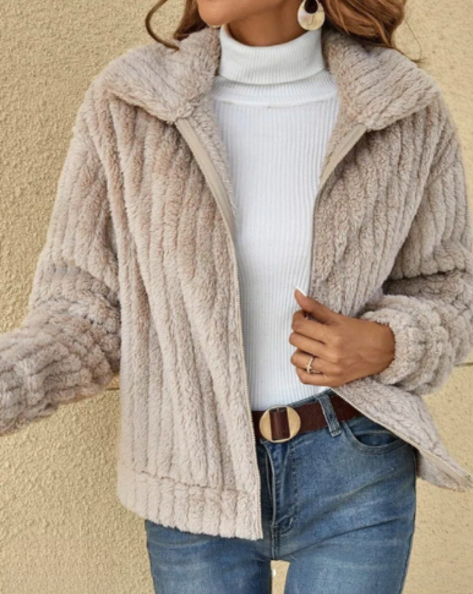 Cardigan chaud en peluche pour femme