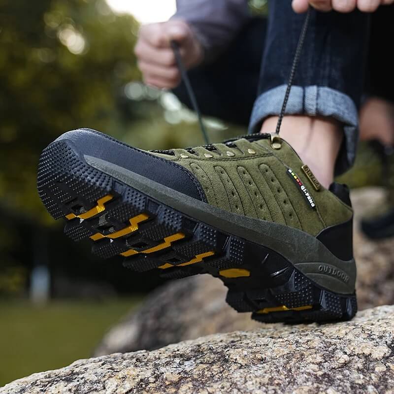 Outdoor Senderismo Bota Cuero Impermeable Trekking y Trabajo Verde