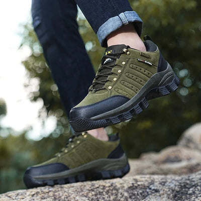 Outdoor Senderismo Bota Cuero Impermeable Trekking y Trabajo Verde