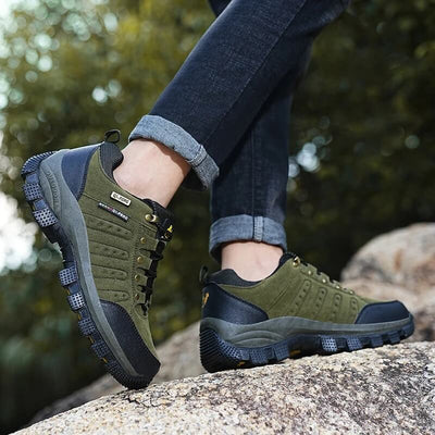 Outdoor Senderismo Bota Cuero Impermeable Trekking y Trabajo Verde