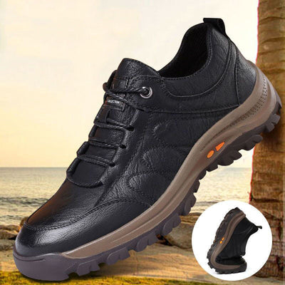 Sapatos ortopédicos de couro respirável para homem