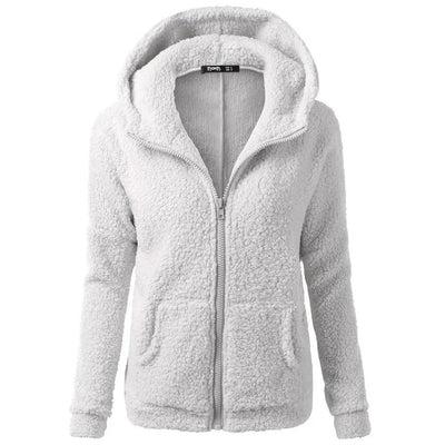 Jaqueta de inverno feminina com capuz polar
