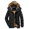 Jaqueta quente de inverno com capuz masculino