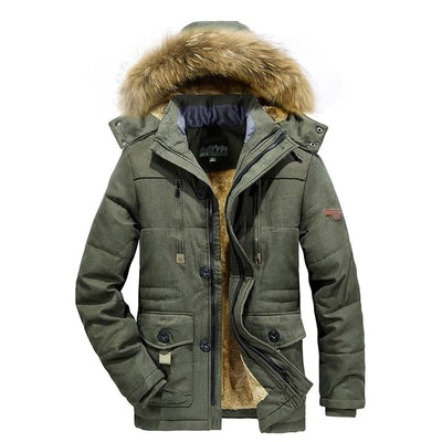 Jaqueta quente de inverno com capuz masculino