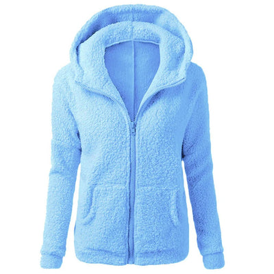 Jaqueta de inverno feminina com capuz polar