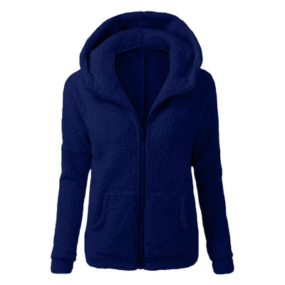 Jaqueta de inverno feminina com capuz polar