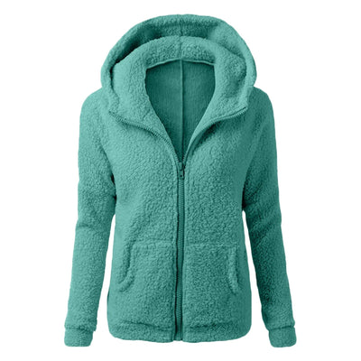Jaqueta de inverno feminina com capuz polar