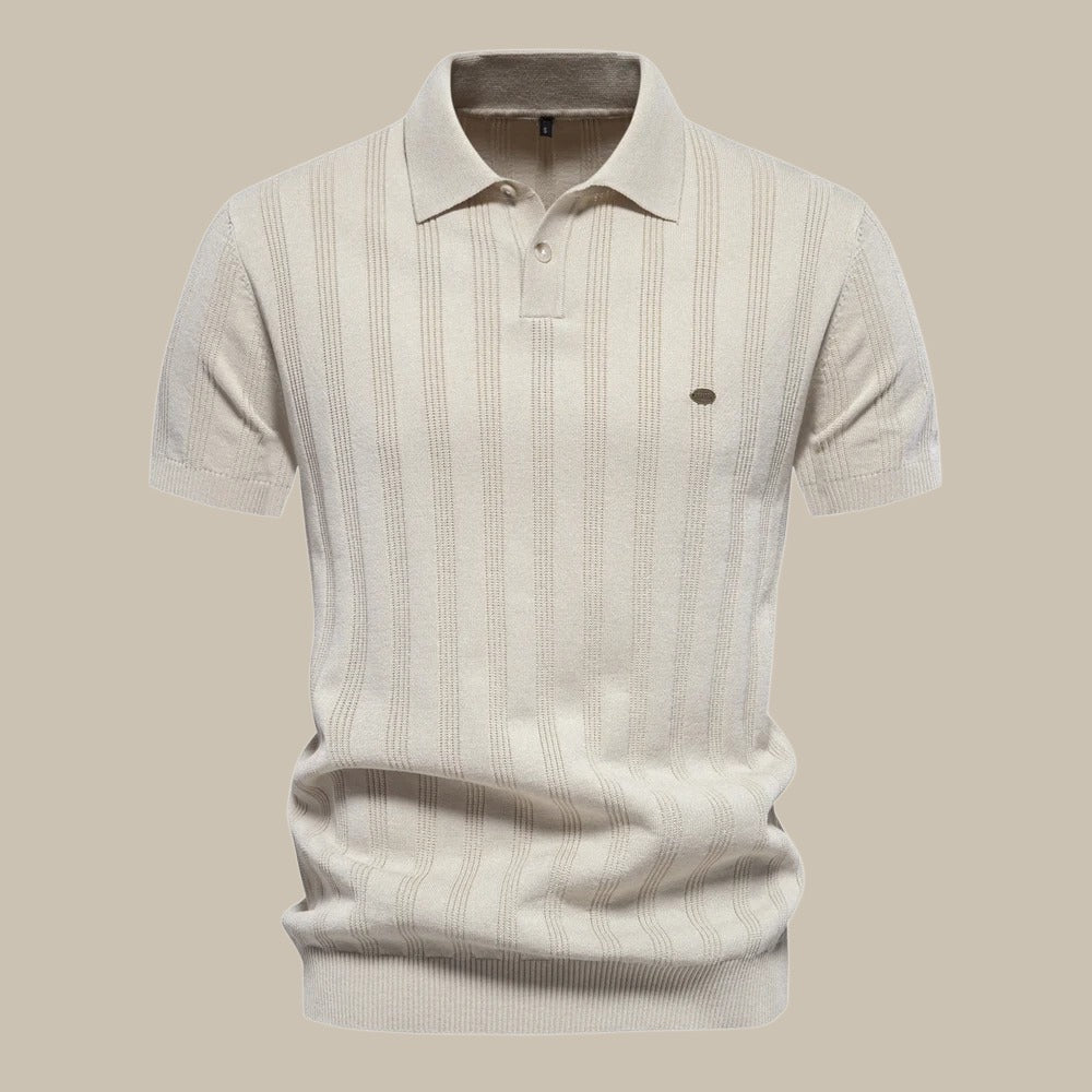 Herren-Polo-T-Shirt aus Merinowolle mit kurzen Ärmeln