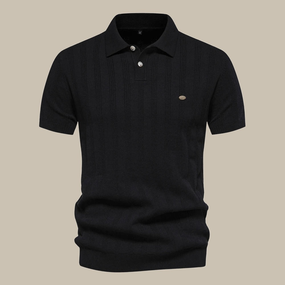 Herren-Polo-T-Shirt aus Merinowolle mit kurzen Ärmeln