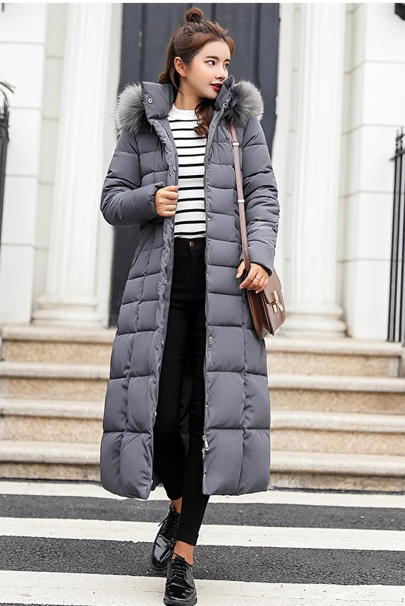 Estella - Abrigo largo de invierno con cinturón para mujer
