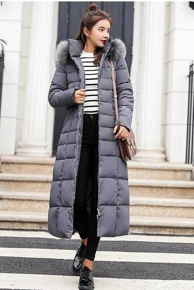 Estella - Abrigo largo de invierno con cinturón para mujer