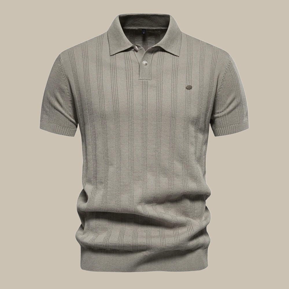 Herren-Polo-T-Shirt aus Merinowolle mit kurzen Ärmeln