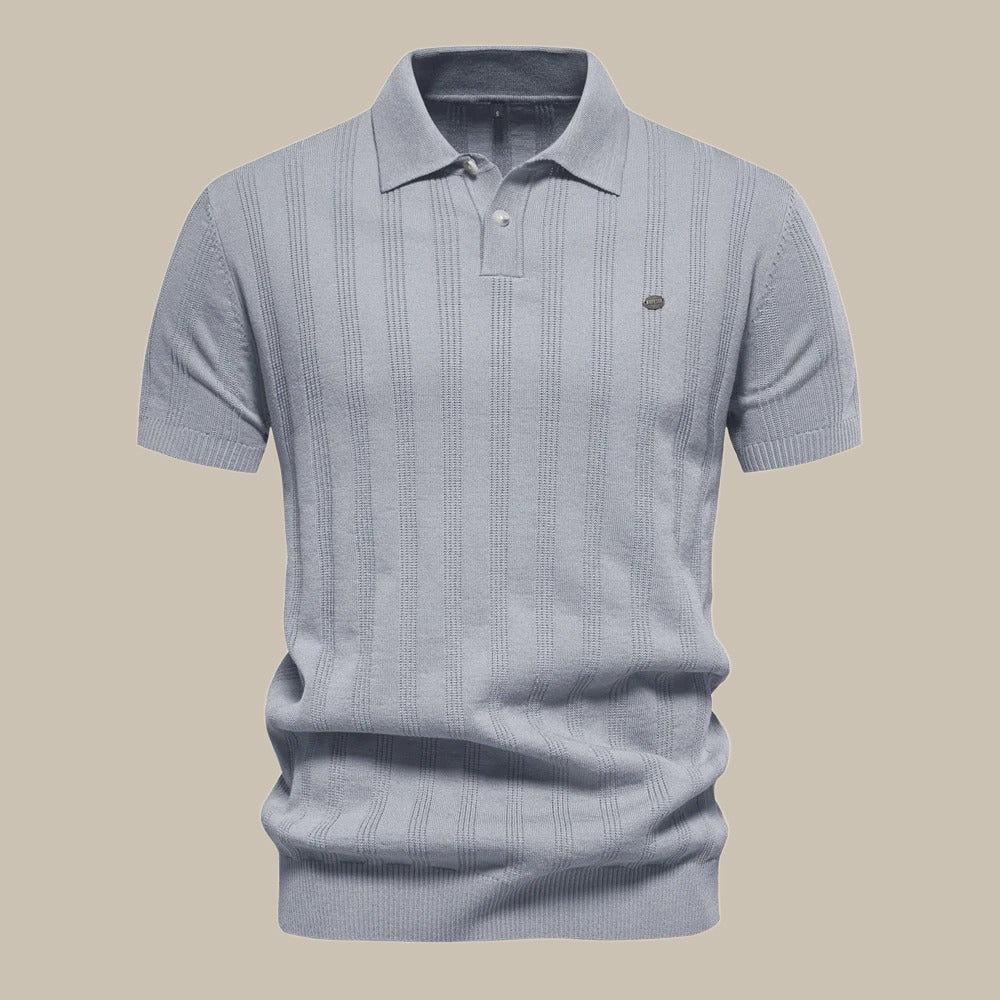 Herren-Polo-T-Shirt aus Merinowolle mit kurzen Ärmeln