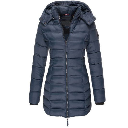 Warme lange Daunenjacke mit Slim Fit | Leichte Winterjacke mit Kapuze