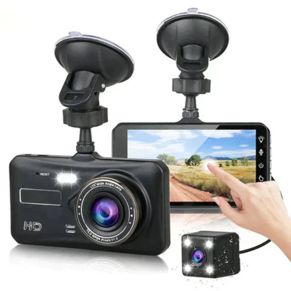 Caméra double sans fil pour tableau de bord avec vision nocturne et angle de 170°